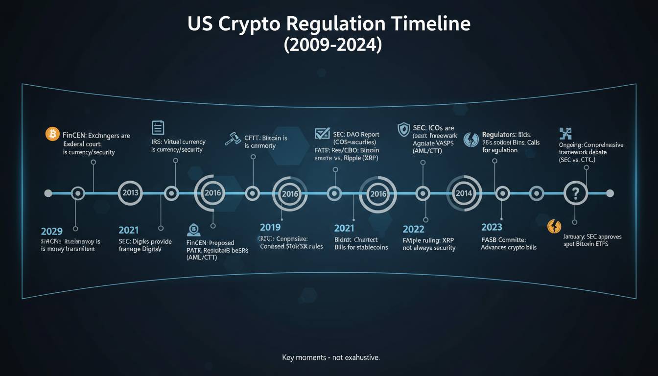 Complete US Crypto Regulation Timeline (2009-2024)