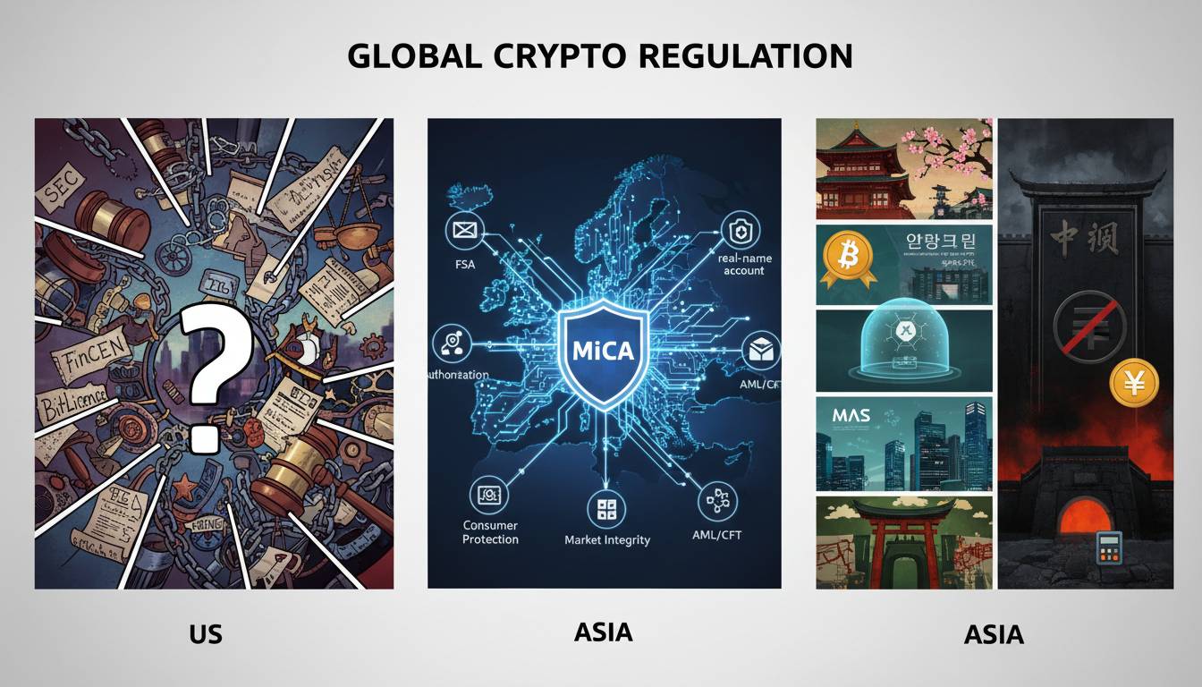 How Crypto Regulation Differs Globally: US vs EU vs Asia