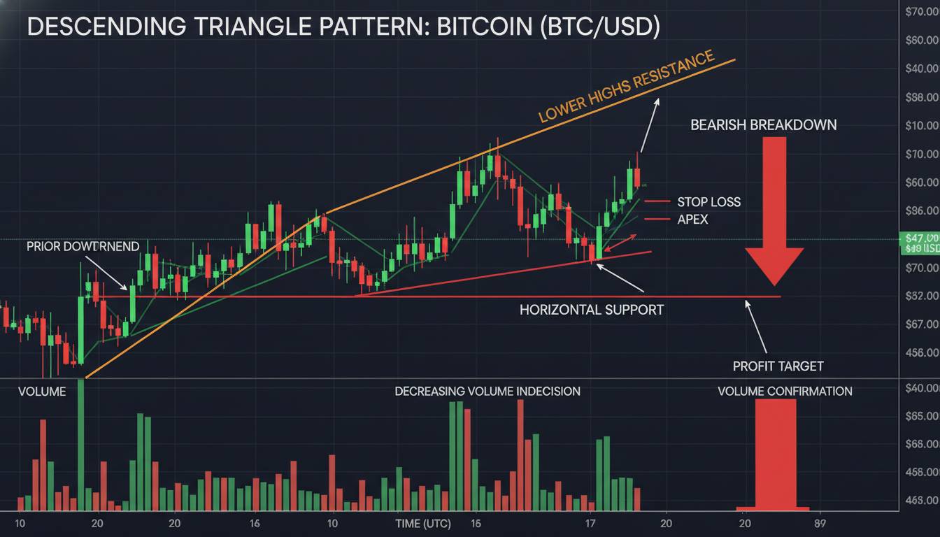 How to Trade Descending Triangle in Bitcoin: Entry, Stop & Target